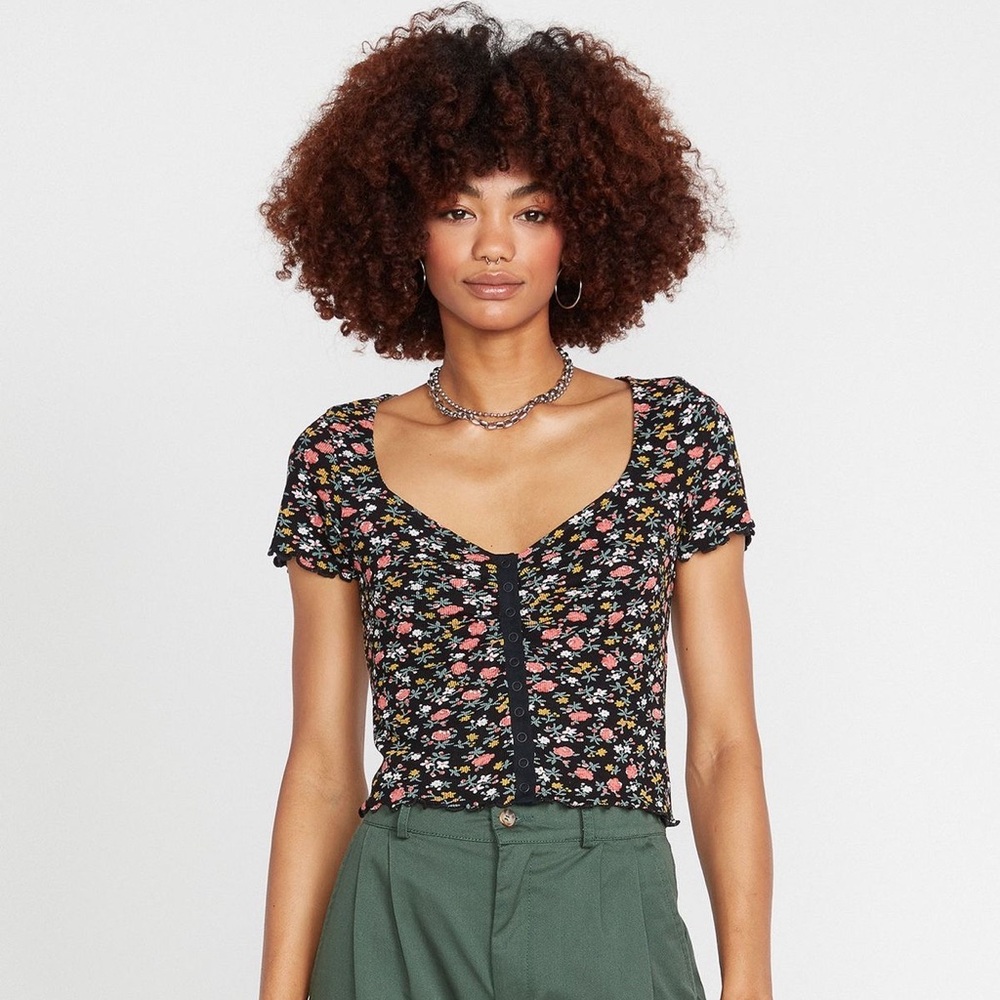 Volcom Stone Steezee Top • Black Combo • XS